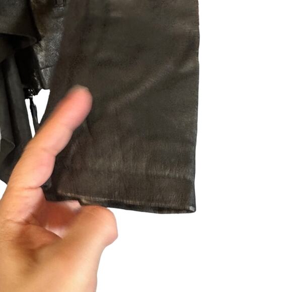 Zara Black Vegan Leather Moto Asymmetrical Full Zip Front Jacket Women Sz XS - Picture 7 of 10